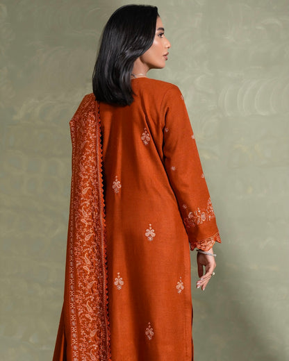Coral Winter Series | Embroidered Peach Leather | Design 2