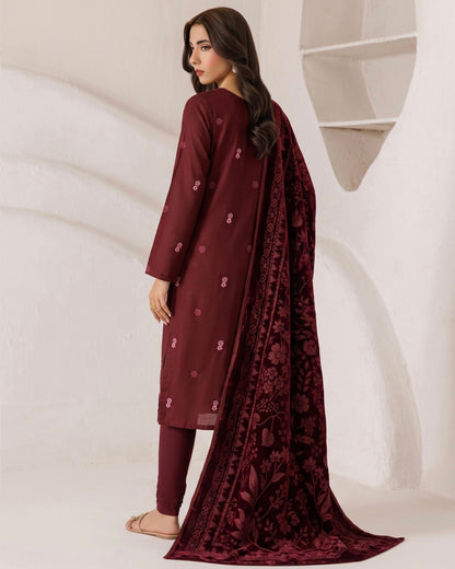 Aizy Anaya | Emb Zari Dhanak with Plachi Shawl | Design 2