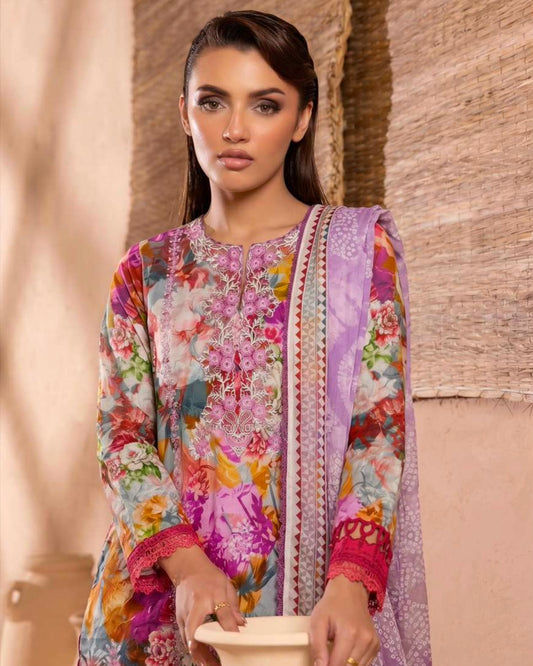 GullJee Printkari | Embroidered Printed Lawn | Design 2