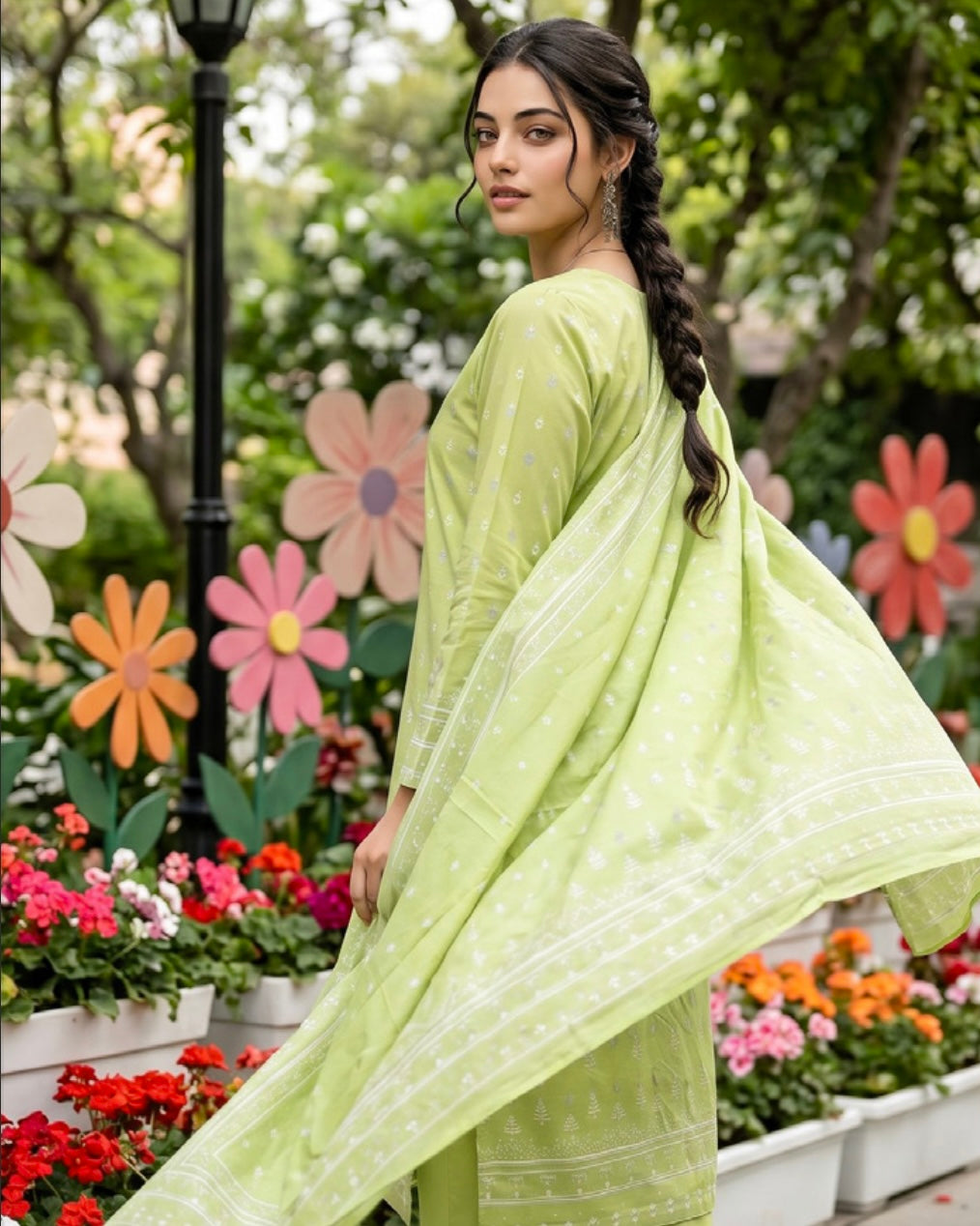 Regalia | Gold Paste Printed Lawn 3pc | Design 2