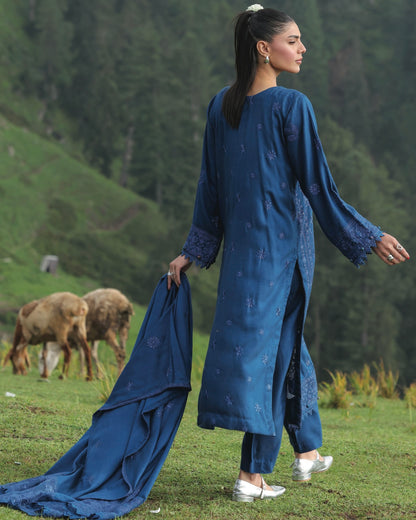 Gullerukh Wadi Ishq | Emb Peach Leather with Emb Shawl | Design 2