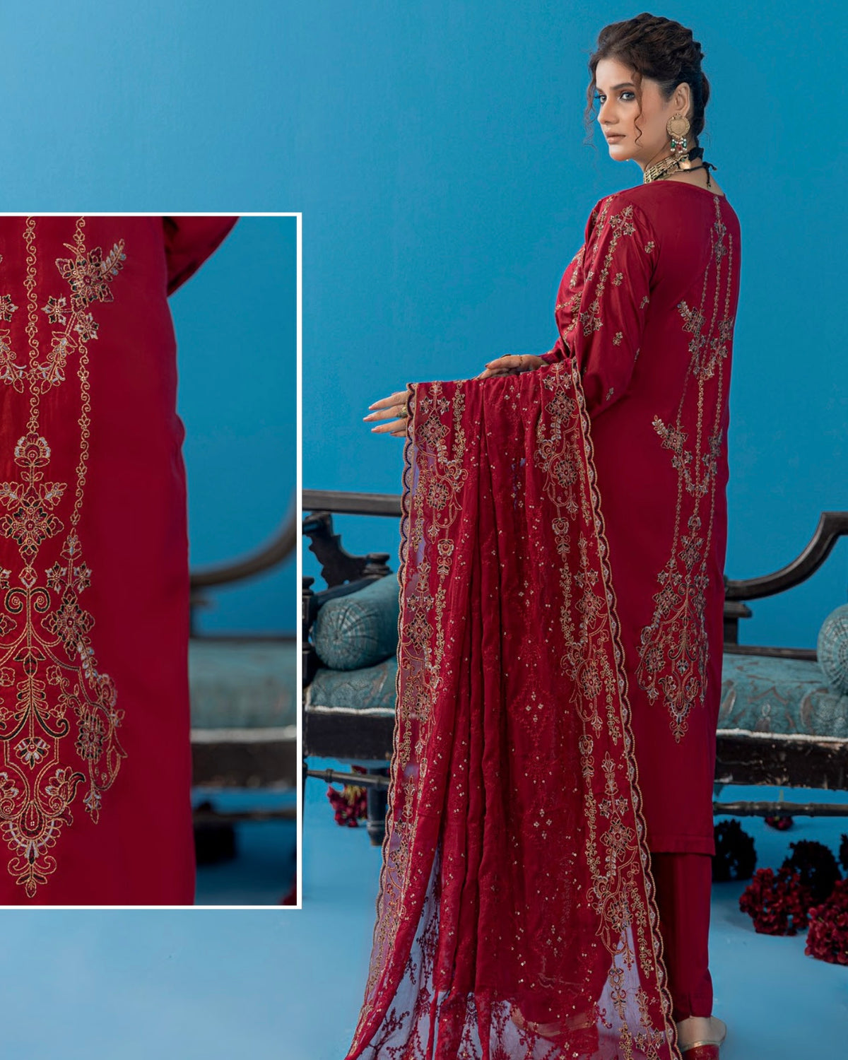 Palwasha Pakeeza | Emb Viscose with Emb Chiffon Dupatta | Design 2
