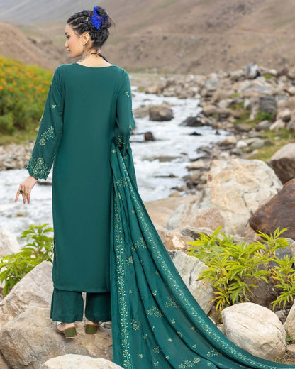 Sobia Waseem | Peach Leather Wool | Design 2