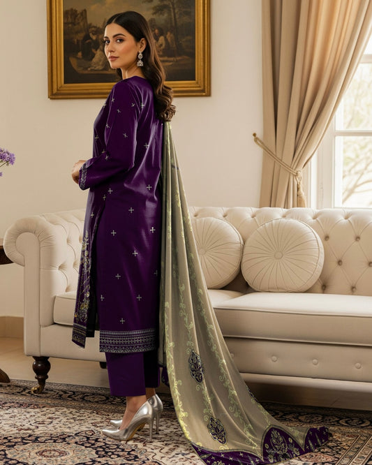 Gull-e-Rukh | Embroidered Micro Velvet | Design 2