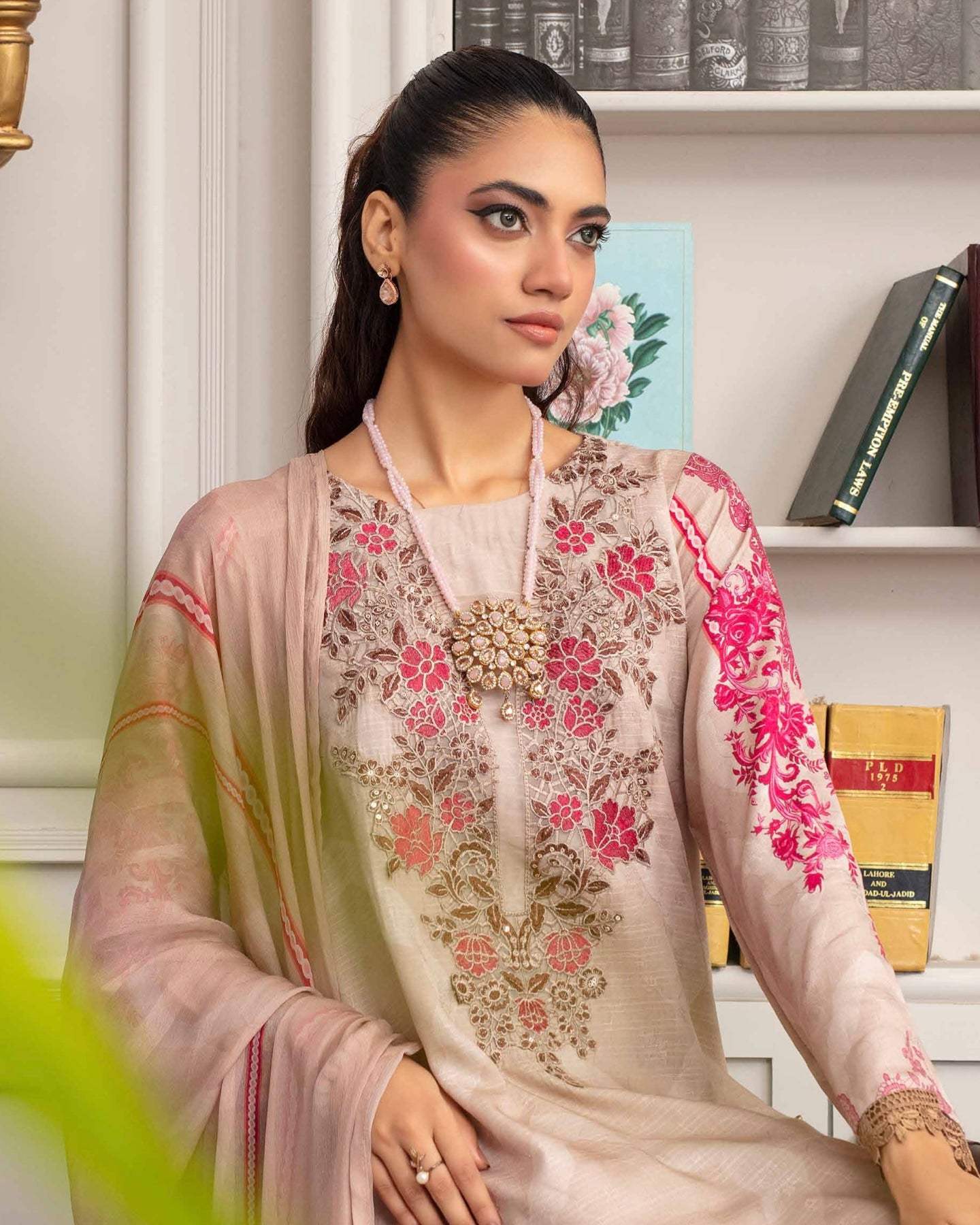 Gullerukh Pleasing | Embroidered Self Jacquard Viscose | Design 2
