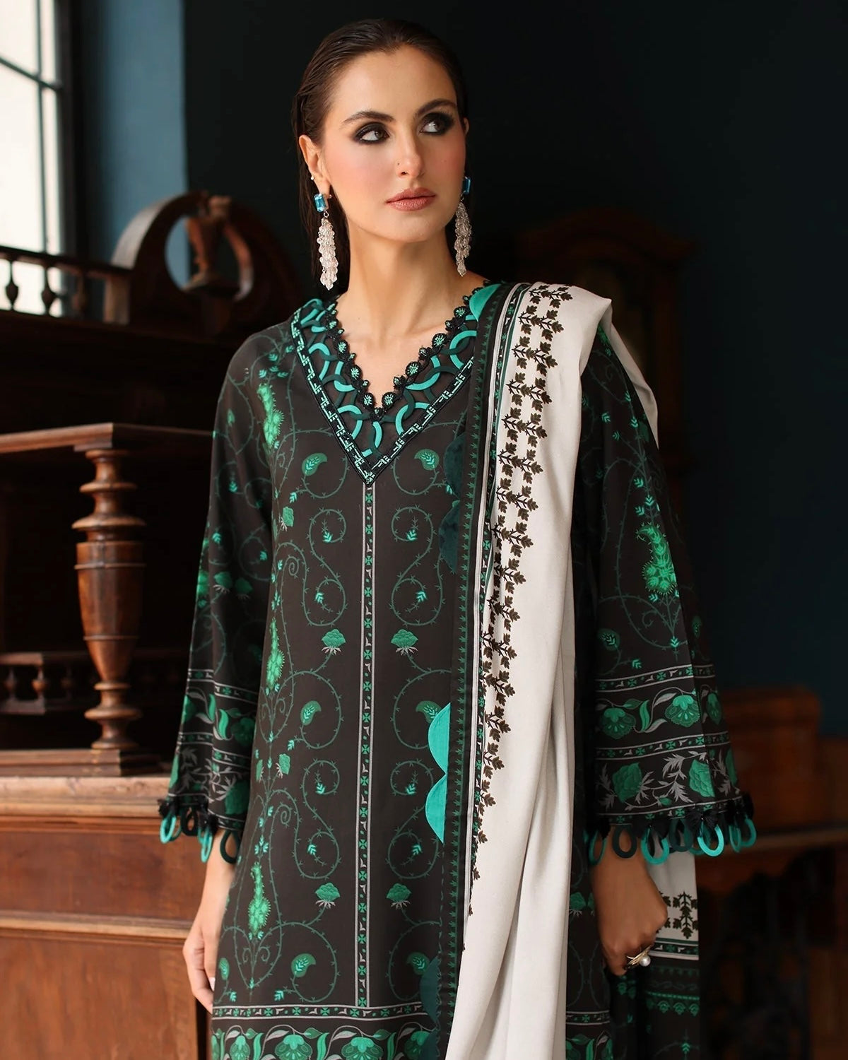 Charizma Winter | Embroidered Printed Staple | Design 2