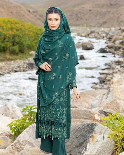 Sobia Waseem | Peach Leather Wool | Design 2