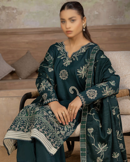 Fantak Nilofer | Emb Dhanak with Emb Wool Shawl | Design 2