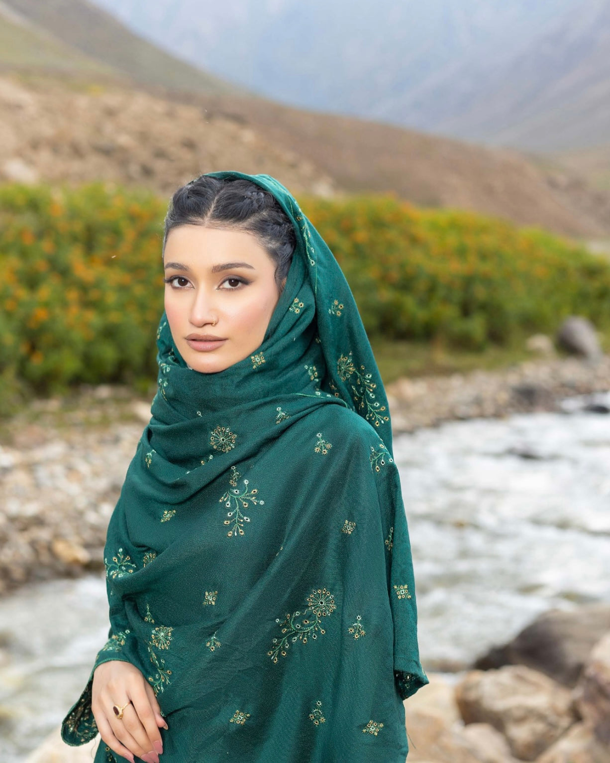 Sobia Waseem | Peach Leather Wool | Design 2