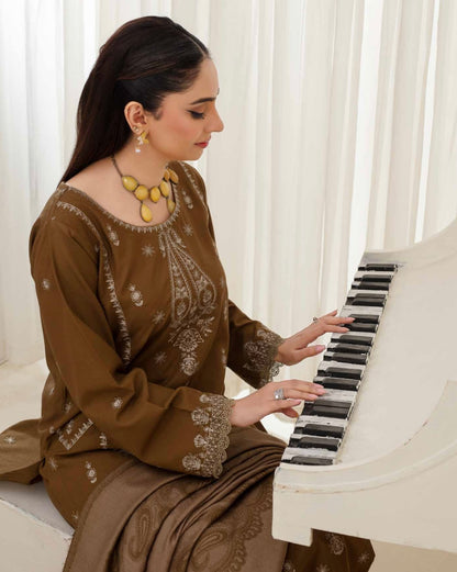 Gull-e-Rukh | Embroidered Dhanak Pashmina Shawl | Design 2