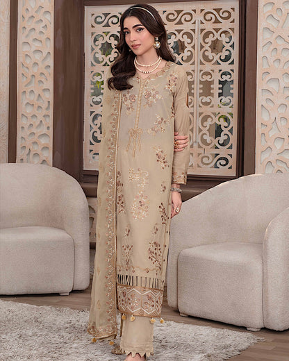 GulleRukh Upscale | Emb Lawn Emb Chiffon Dupatta | Design 2