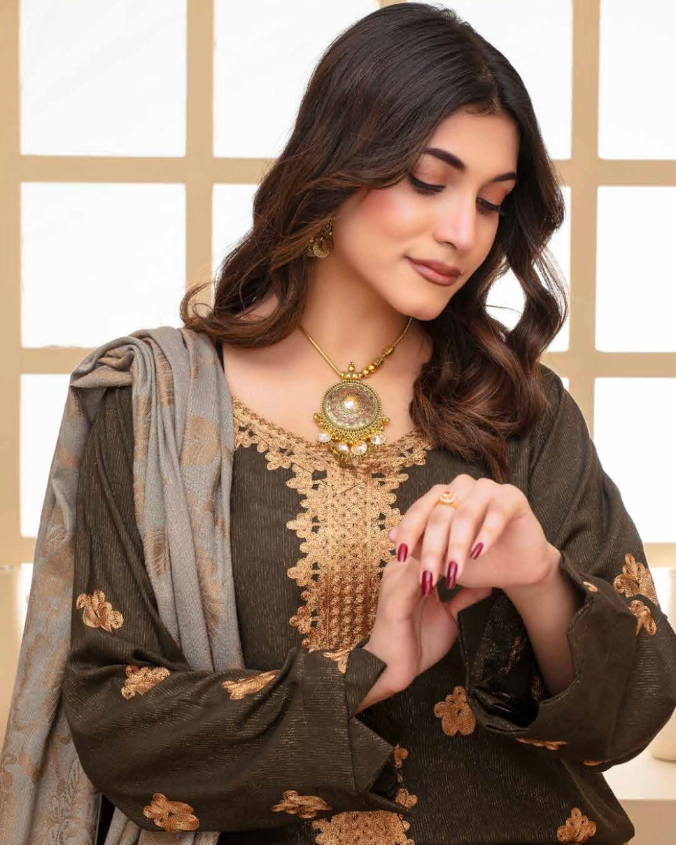 Gull-e-Rukh | Embroidered Zari Wool | Design 2