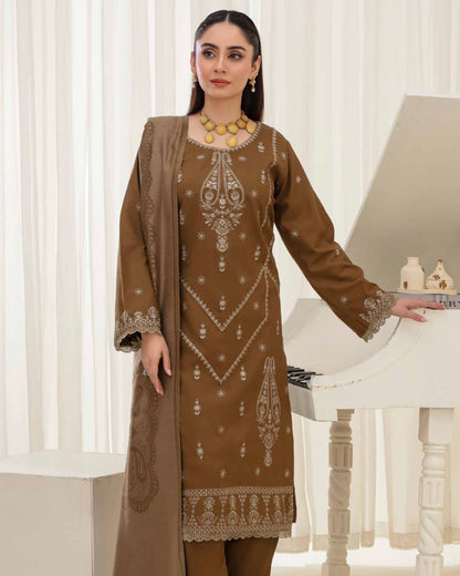Gull-e-Rukh | Embroidered Dhanak Pashmina Shawl | Design 2