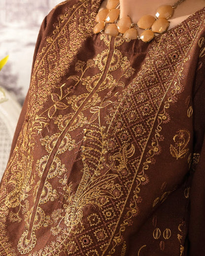 Rangreet | Embroidered Zari Dhanak | Plachi Shawl | Design 2