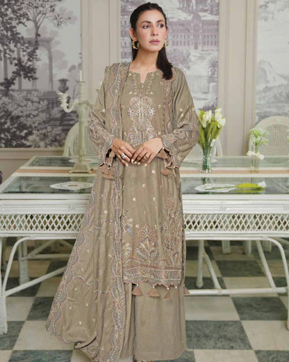 Johra Aarnish | Embroidered Fancy Peach Leather | Design 336