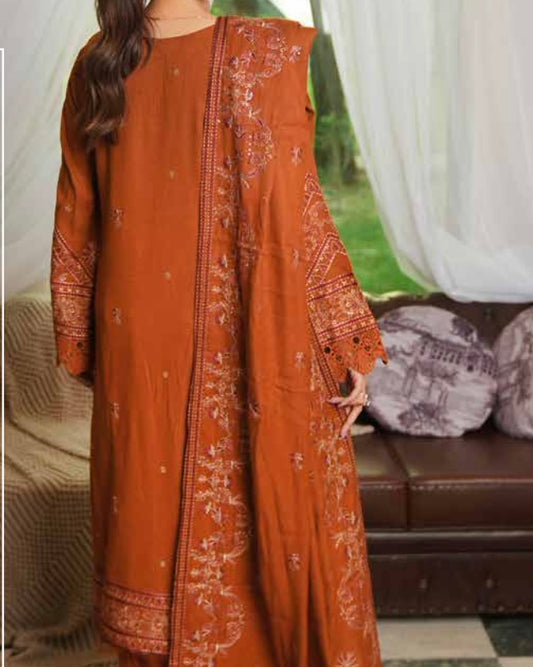 Johra Aarnish | Embroidered Fancy Peach Leather | Design 338