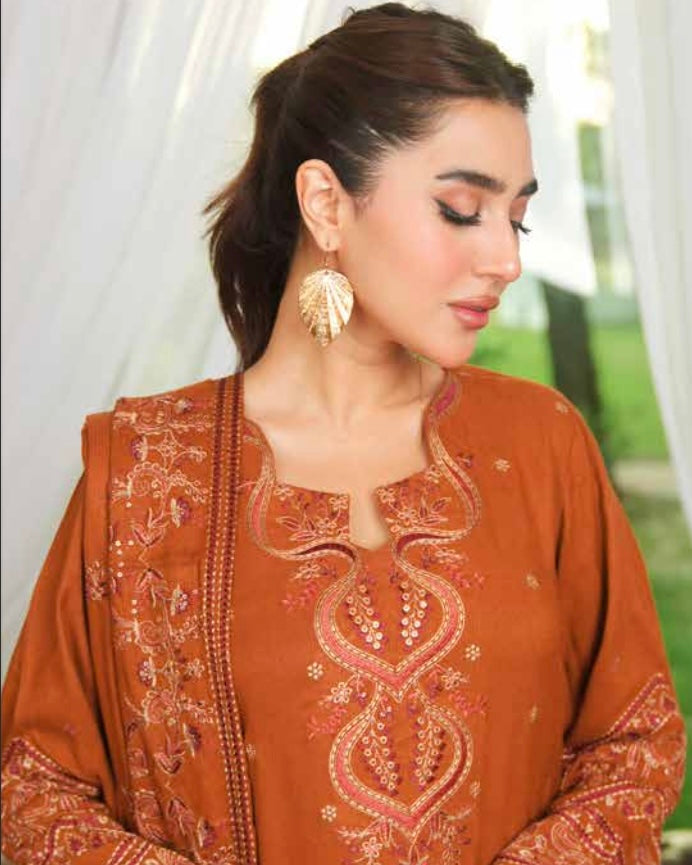 Johra Aarnish | Embroidered Fancy Peach Leather | Design 338