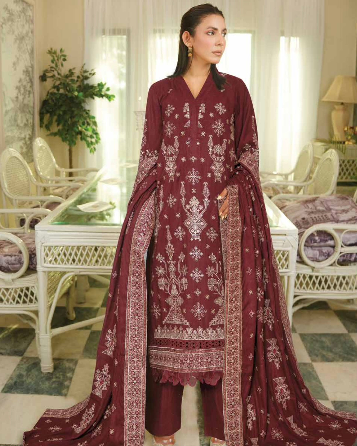 Johra Aarnish | Embroidered Fancy Peach Leather | Design 341
