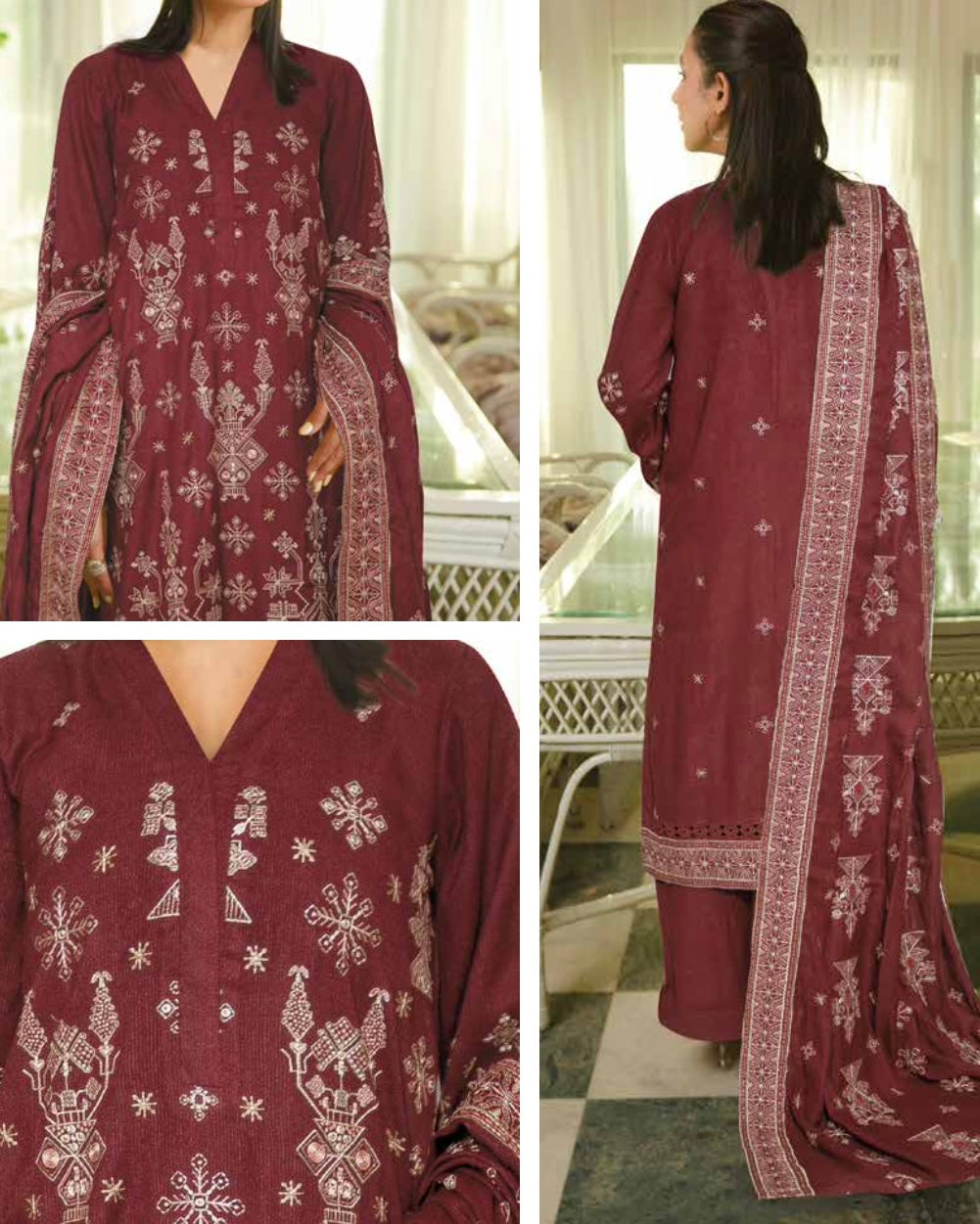 Johra Aarnish | Embroidered Fancy Peach Leather | Design 341