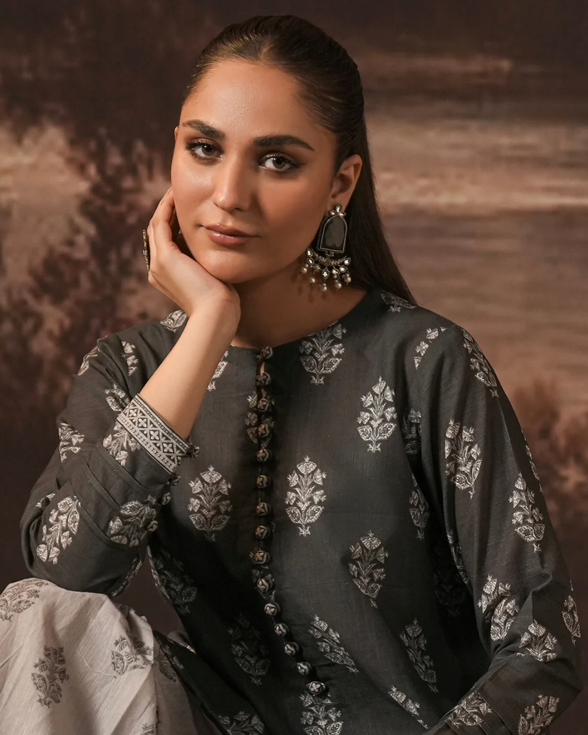 Zellbury | Printed Khaddar 2Pc | Design 342