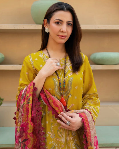 Johra Zayan | Emb Lawn with Chiffon Dupatta | Design 344