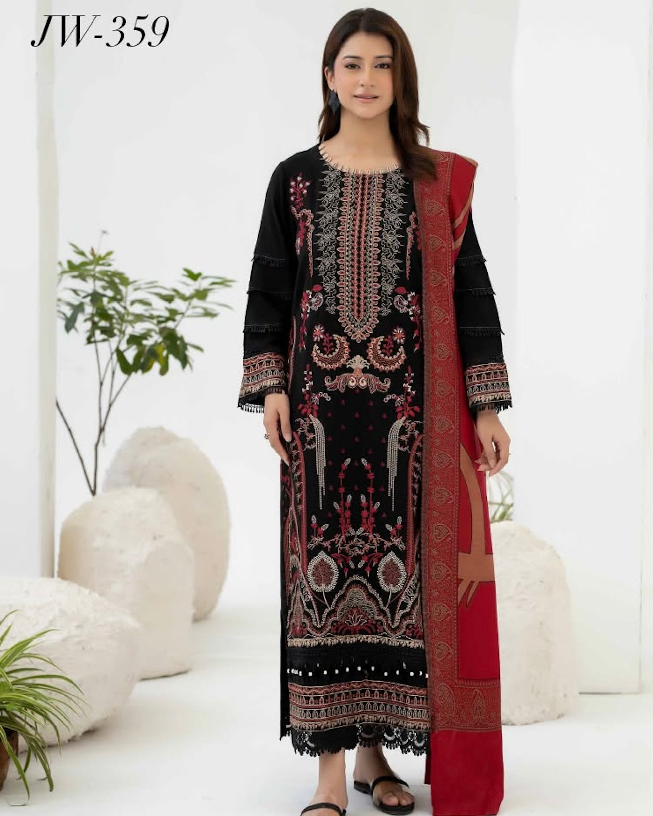 Johra Samama | Embroidered Peach Leather | Design 359