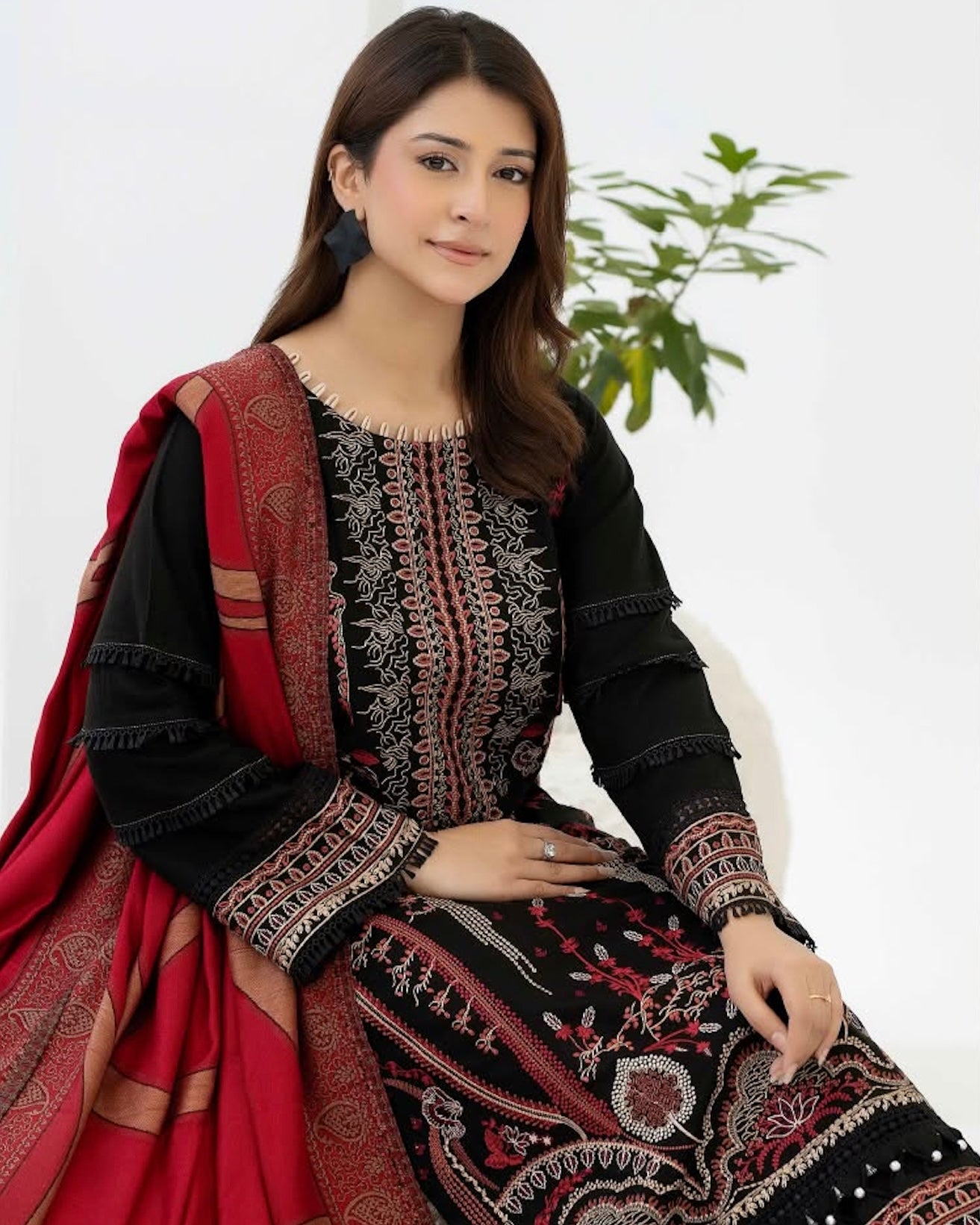 Johra Samama | Embroidered Peach Leather | Design 359