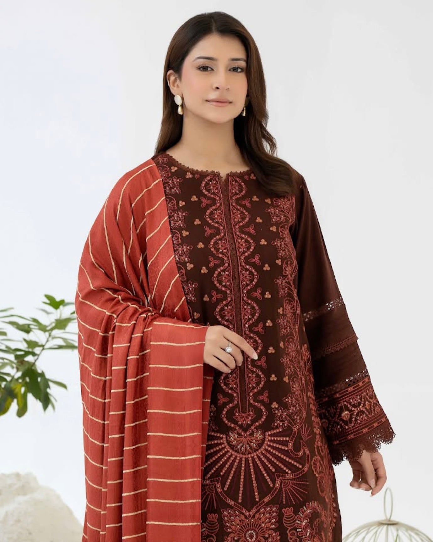 Johra Samama | Embroidered Peach Leather | Design 362