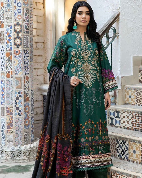 Johra Aroosa | Embroidered Printed Khaddar | Design 385