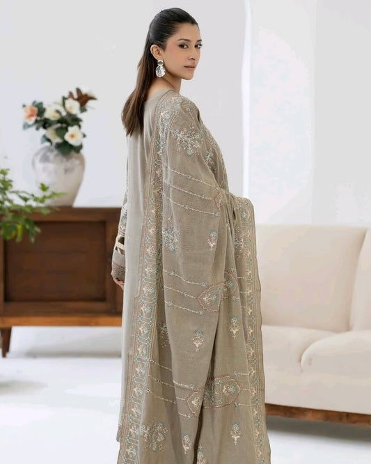 Johra Amala | Embroidered Fancy Peach Leather | Design 392