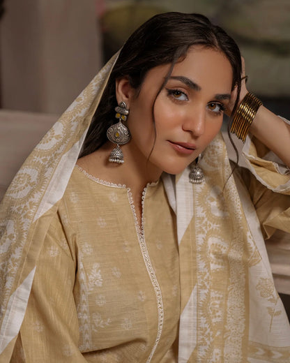 Zellbury | Paste Printed Khaddar 3Pc | Design 393