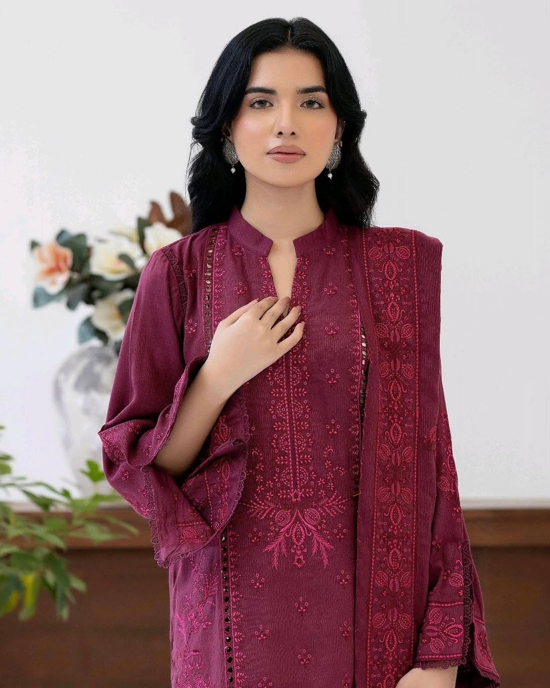 Johra Amala | Embroidered Fancy Peach Leather | Design 396