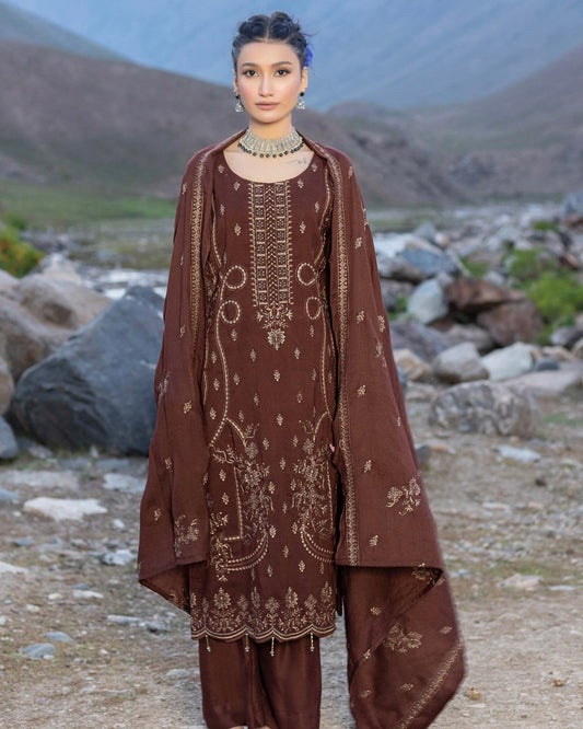 Sobia Waseem | Peach Leather Wool | Design 3