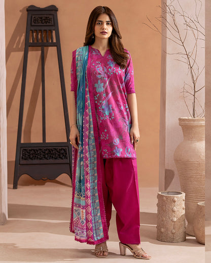 GullJee Rangrez | Printed Lawn Chiffon Dupatta | Design 3