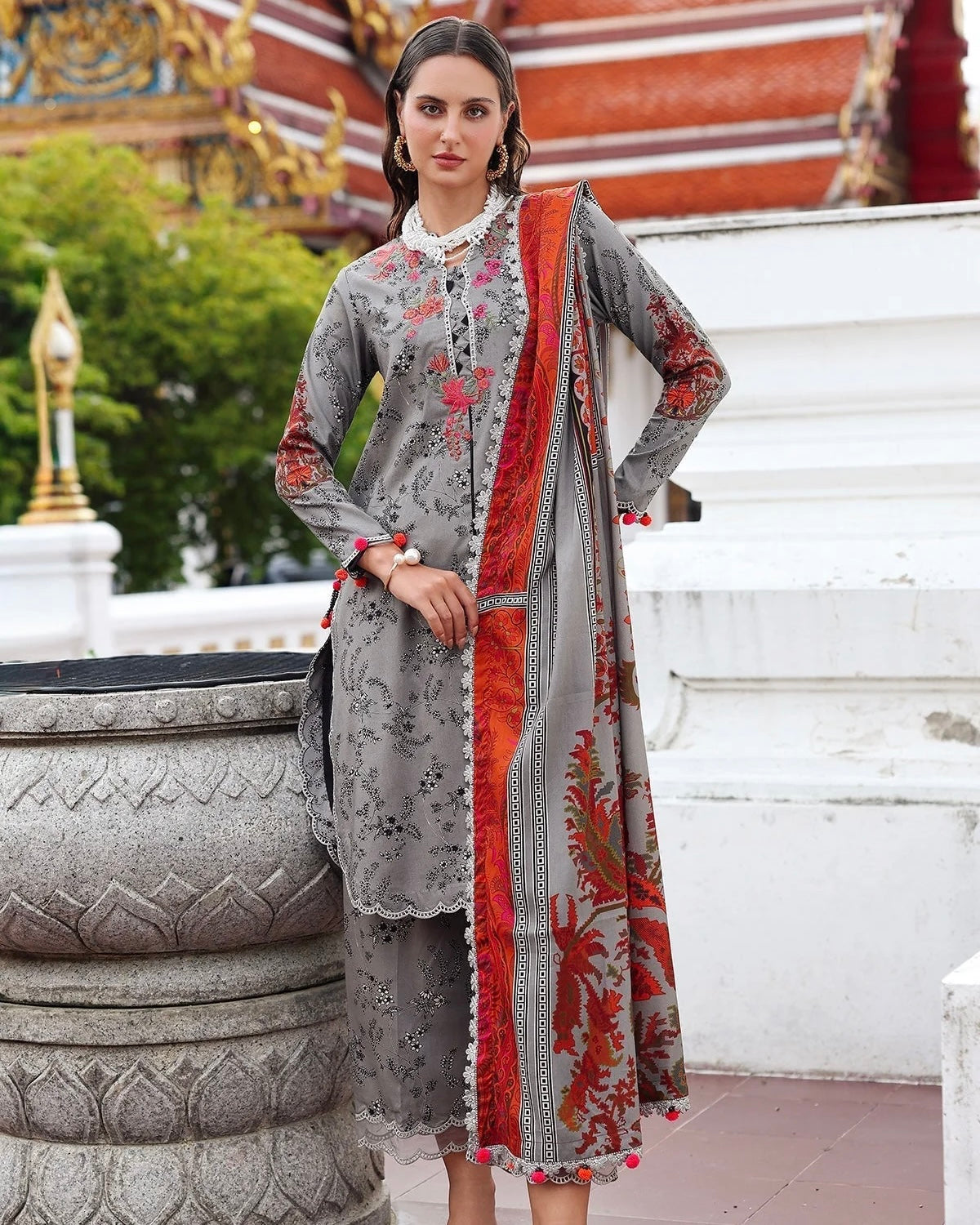 Charizma Winter | Embroidered Printed Staple | Design 3