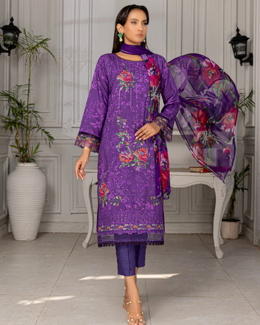 Fantak Grace | Embroidered Printed Viscose | Design 3