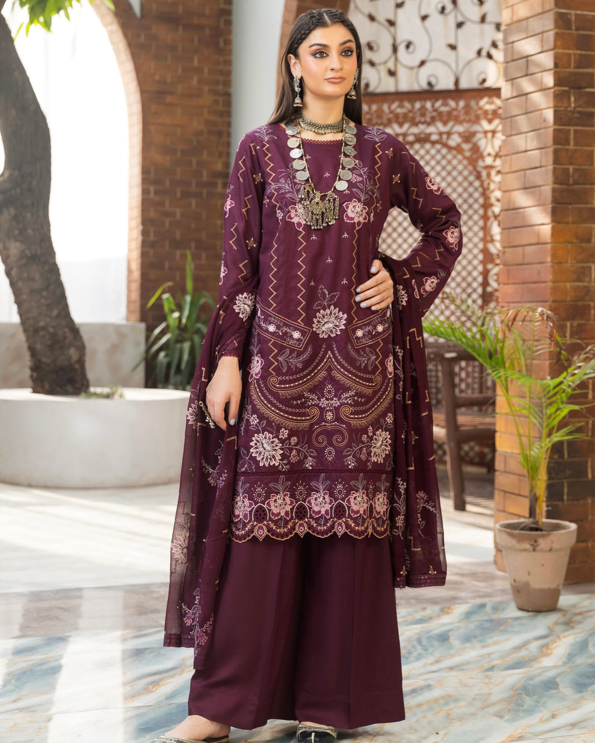 Palwasha Mah e Noor | Embroidered Viscose | Design 3