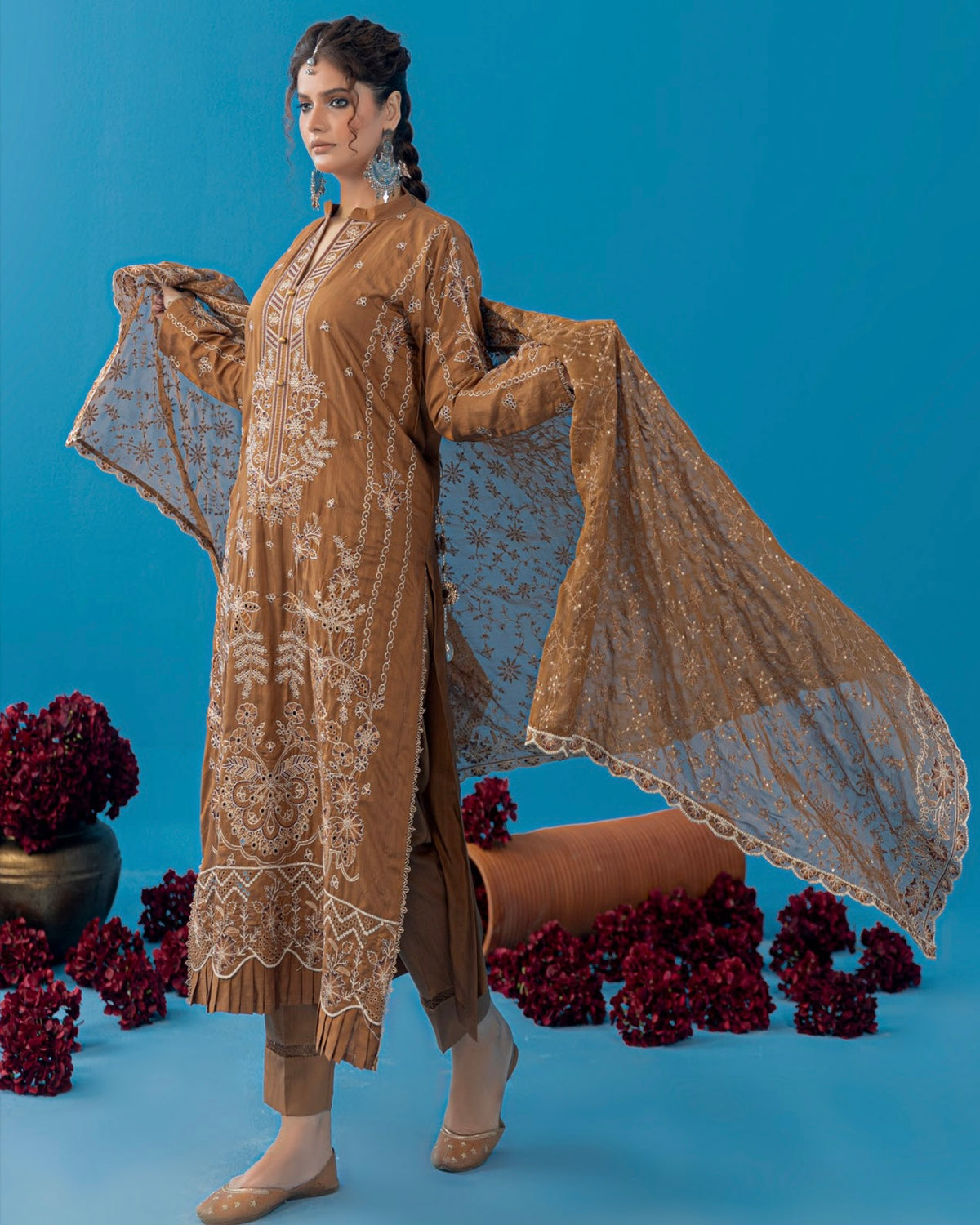 Palwasha Pakeeza | Emb Viscose with Emb Chiffon Dupatta | Design 3