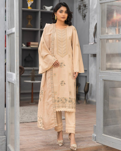 Fantak Afsanah | Emb Dhanak with Emb Wool Shawl | Design 3