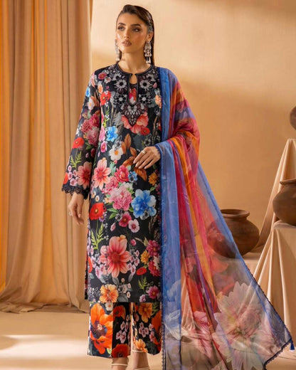 GullJee Printkari | Embroidered Printed Lawn | Design 3