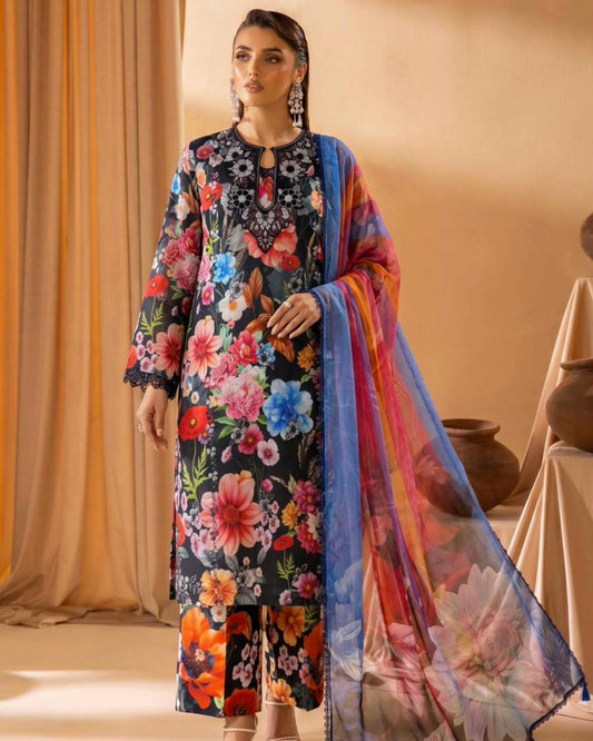 GullJee Printkari | Embroidered Printed Lawn | Design 3