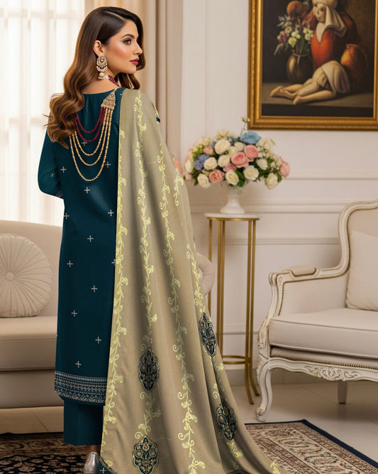 Gull-e-Rukh | Embroidered Micro Velvet | Design 3