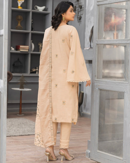 Fantak Afsanah | Emb Dhanak with Emb Wool Shawl | Design 3