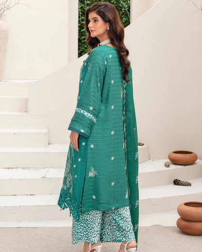 Gullerukh Afsana | Embroidered Stripe Viscose | Design 3