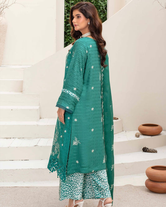 Gullerukh Afsana | Embroidered Stripe Viscose | Design 3