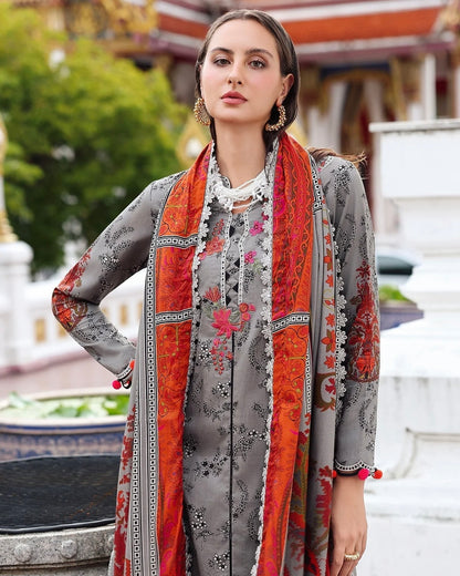 Charizma Winter | Embroidered Printed Staple | Design 3