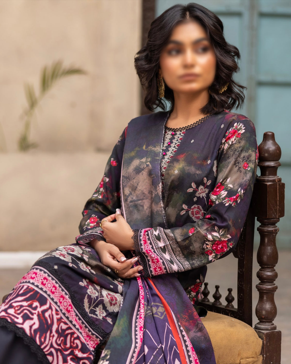Fantak Sahil | Embroidered Printed Staple | Design 3