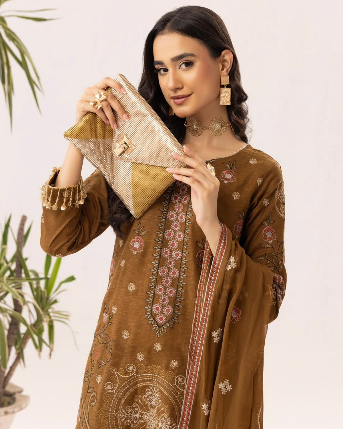 Palwasha Vaniya | Emb Karandi with Emb Chiffon Dupatta | Design 3