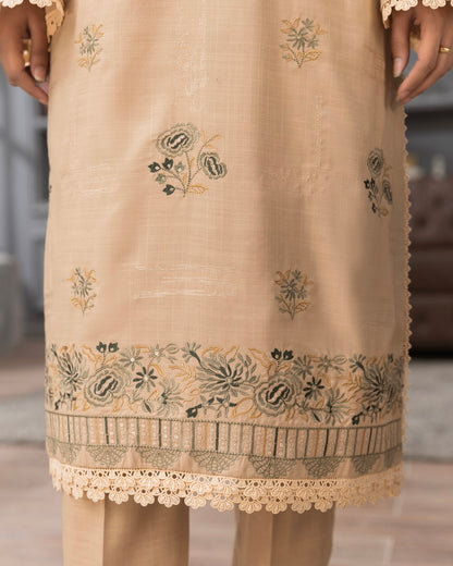 Fantak Afsanah | Emb Dhanak with Emb Wool Shawl | Design 3