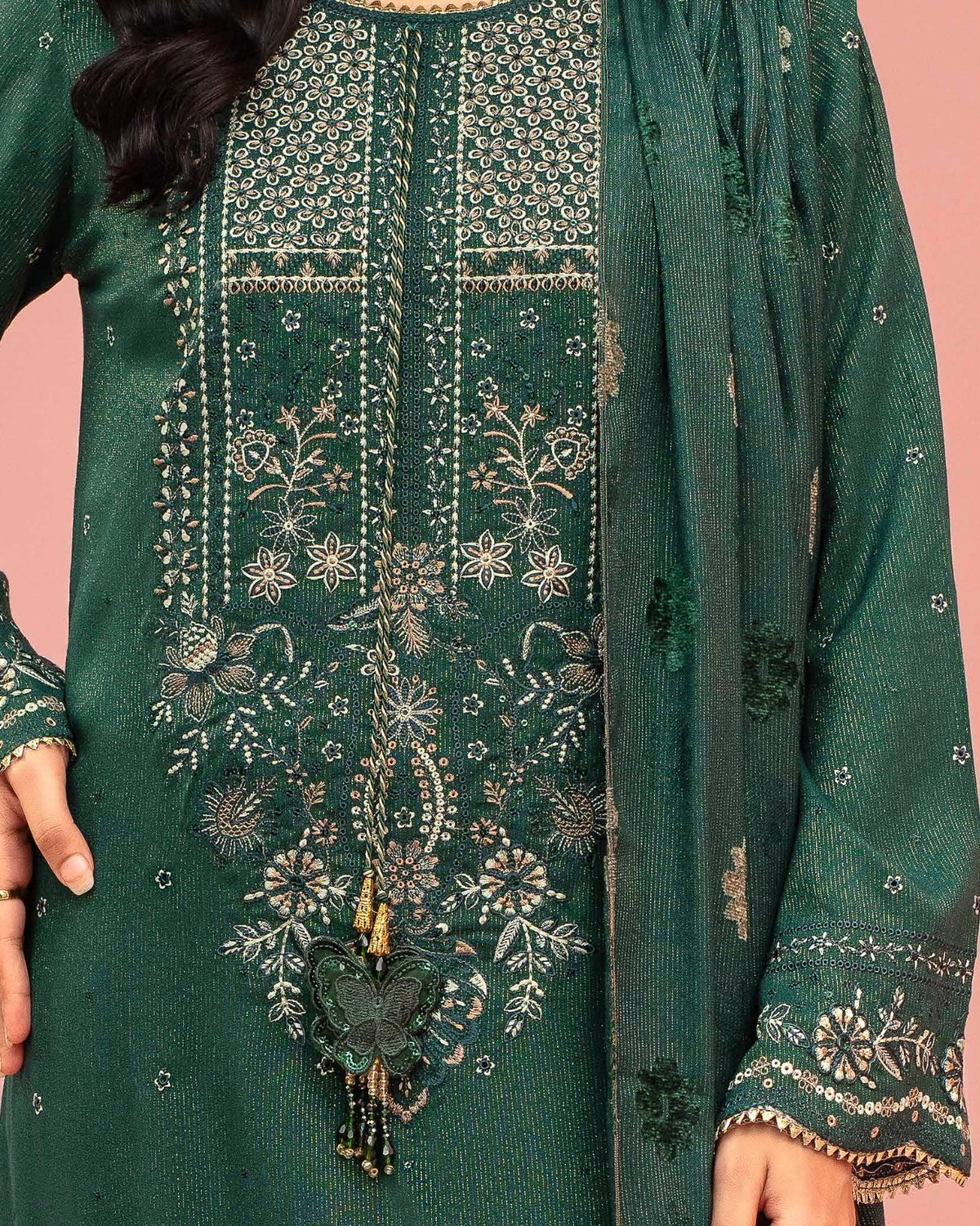 Gullerukh Dilkash | Embroidered Zari Wool | Design 3